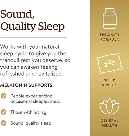 Solgar Melatonin 10mg Tablets HighDosage Helps Promote Relaxation Sleep ClinicallyStudied Melatonin Supports Natural Sleep Cycle Vegan Gluten Free Dairy Free Kosher Servings, 60 Count