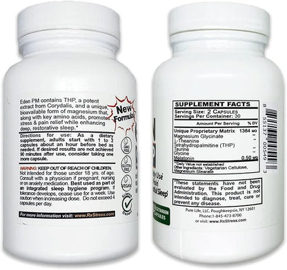 Eden Daily Sleep [New GABA Free Formula] – Fall Asleep Faster, Relax Your Muscles, Promote Deep and Restful Sleep (60 Vegan Capsules)