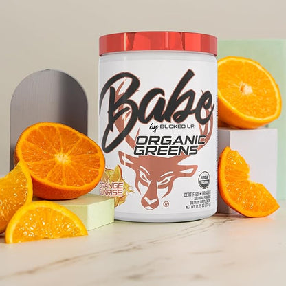 Greens Superfood Powder Orange Sunrise| 8 Most Essential Mixed Greens| Certified 100% Organic | Chlorella, Spinach, Kale, Spirulina, Alfalfa, Broccoli, Wheat Grass, & Barley Grass | 30 SERV | 11.75 OZ