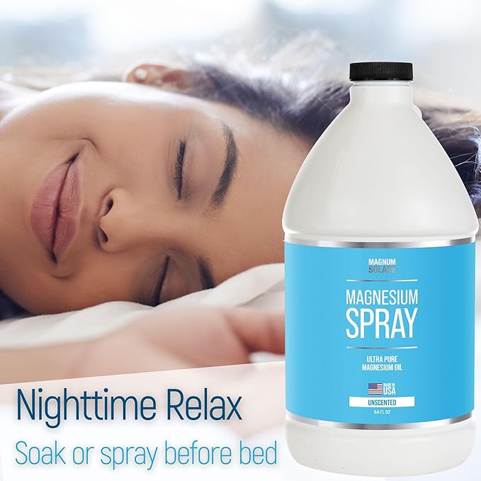 Magnesium Spray - Big 64 oz USP Grade Pure Magnesium Oil Spray - Made in USA