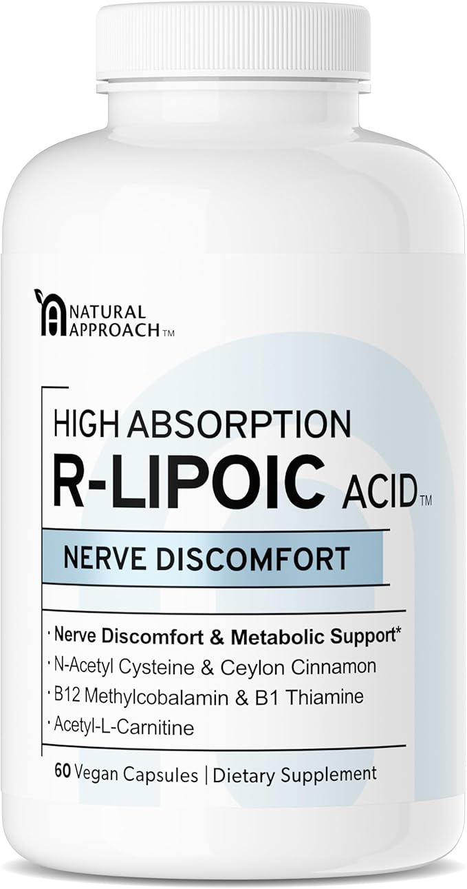 HIGH ABSORPION R-LIPOIC Acid - Supports Nerve Health - Tingling Fingers, Hands, Toes & Feet - Supports Healthy Aging, Cardiovascular Health & Overall Wellbeing* - 60 Vegan Capsules