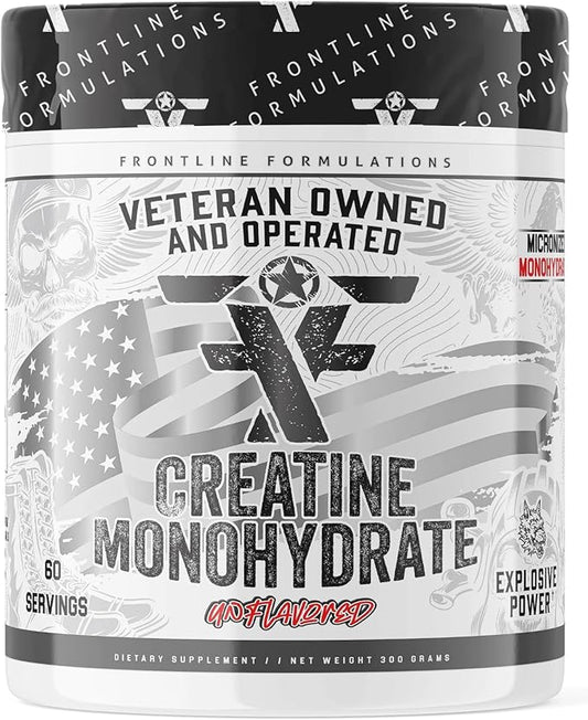 Creatine Monohydrate, Promotes Lean Muscle Growth, Unflavored, Aids Muscle Recovery, Post-Workout Supplement, Veteren Owned and Operated (60 Servings, Creatine Monohydrate)