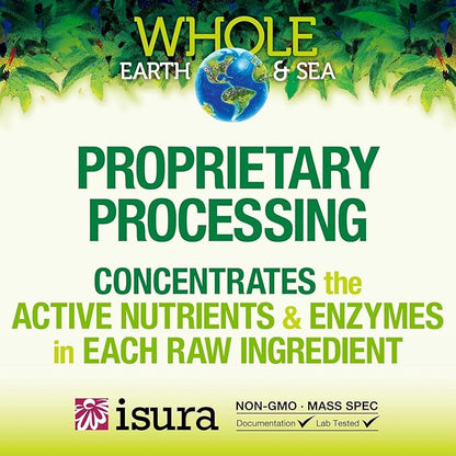 Whole Earth & Sea from Natural Factors, Organic Fermented Greens, Vegan Whole Food Supplement, Chocolate, 15.5 Oz
