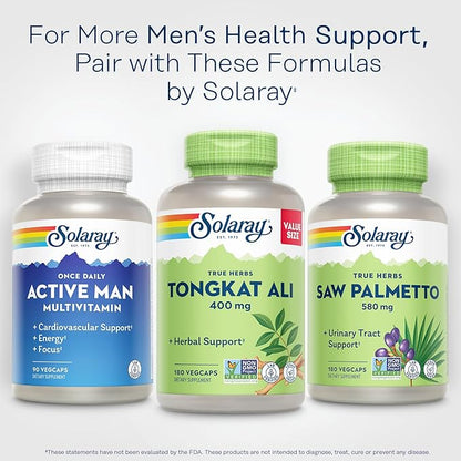 SOLARAY Tongkat Ali 400 mg - Longjack Tongkat Ali for Men - Herbal Support for Men's Health and Vitality - Vegan, Non-GMO, Lab Verified - 180 Servings, 180 VegCaps