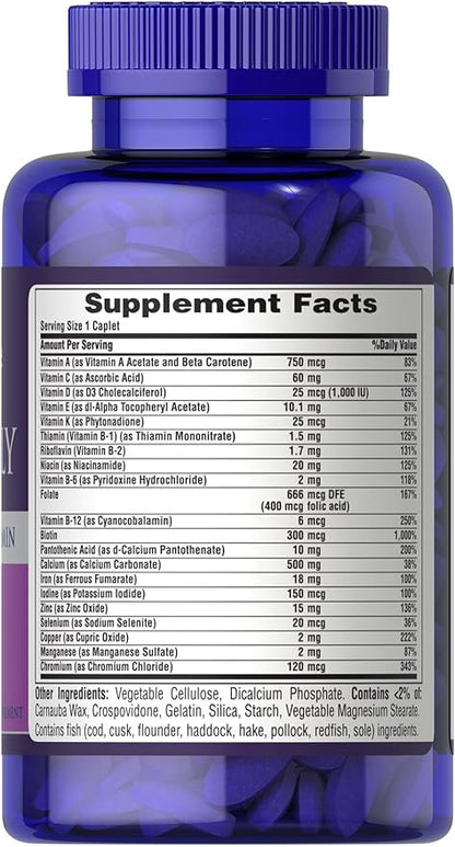 Puritans Pride One Daily Women's Multivitamin Caplets, 100 Count