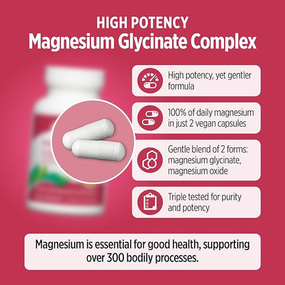 DOCTORS' PREFERRED High Potency Magnesium Glycinate Complex- Doctor-Developed Formula for Heart Health, Mood Support and More | 420 mg per Serving | 30-Day Supply
