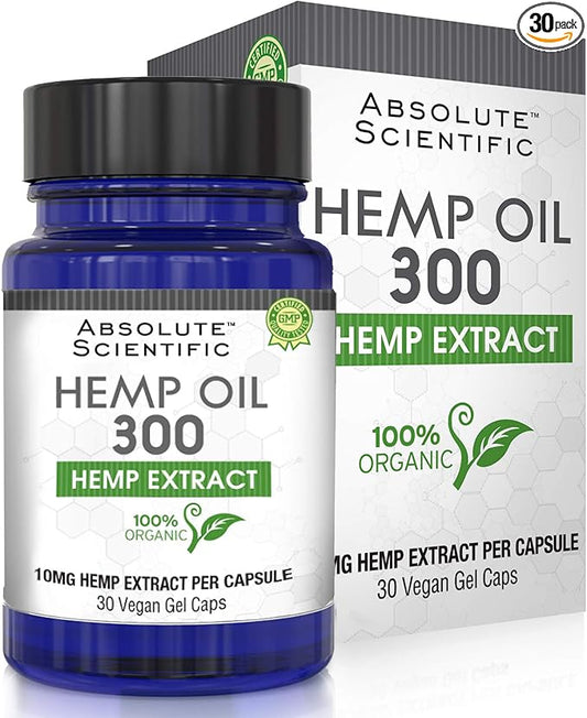 Hemp Oil Capsules 30ct - 100% Organic Hemp Extract Drops - Rich in Omega Fatty Acids 3 6 9 - Ultra-Pure CO2 Extracted - Grown and Made in USA - with MCT Oil
