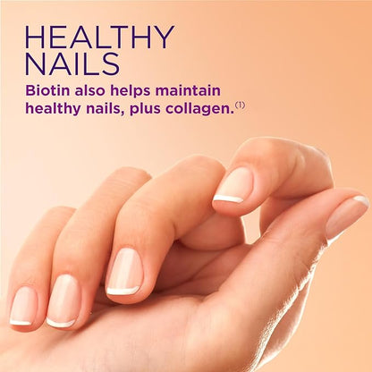 Nature's Bounty Optimal Solutions Hair, Skin & Nails with Biotin and Collagen, Citrus-Flavored Gummies Vitamin Supplement, 2500 mcg, 80 Ct (Pack of 2)
