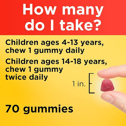 Nature Made First Multivitamin with Omega-3, Vitamins and Minerals for Nutritional Support, 70 Kids Gummies (Pack of 2)