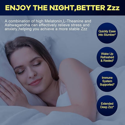 Melatonin 20mg Gummies for Women Men: Sugar Free Melatonin Supplement Extra Strength with Ashwagandha L-Theanine Magnesium Turmeric Vitamin D3 & B6 &B12 - Non-Habit Forming(120Count)