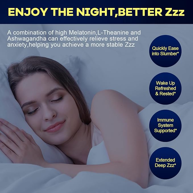 Melatonin 20mg Gummies for Women Men: Sugar Free Melatonin Supplement Extra Strength with Ashwagandha L-Theanine Magnesium Turmeric Vitamin D3 & B6 &B12 - Non-Habit Forming(60Count)