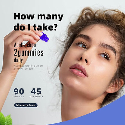 Magnesium Citrate Gummies 420mg per Serving - Promotes Healthy Relaxation, Muscle, Bone, & Energy Support (90 Blueberry Gummies).