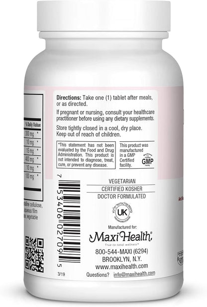 Maxi Health Digest Support - Herbal & Enzyme Complex - Protein Digestion - 90 Tablets - Kosher