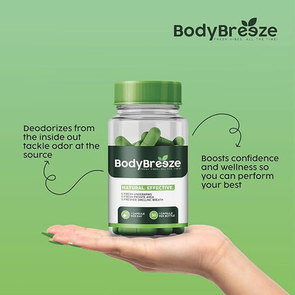 Internal Deodorant Supplement | Natural Chlorophyll 90 Capsules for Body Odor Control, Gut Health, and Fresh Breath | Vegan, Detox Support & Skin Health | Odor Eliminator for Men & Women