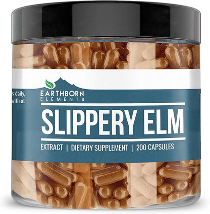 Earthborn Elements Cayenne Pepper & Slippery Elm Bundle (200 Capsules Each) Pure & Undiluted, No Additives