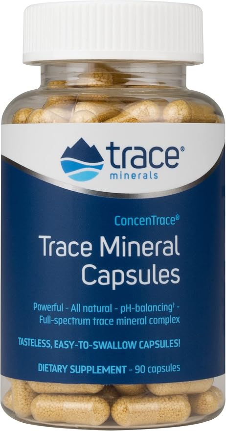 Trace Minerals ConcenTrace Capsules - Supplement Supports Bone Health & Body Energy - Healthy Hydration & Electrolyte Support Supplement - 90 Capsules (30 Servings)