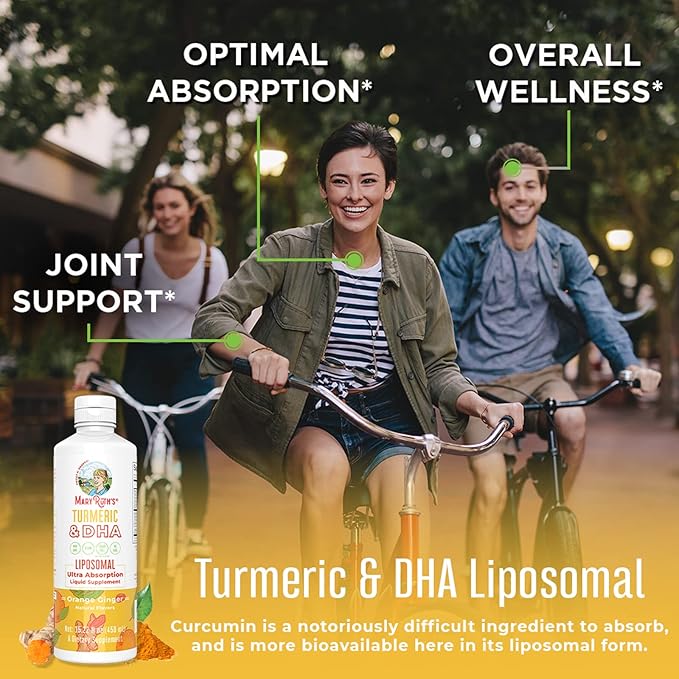 MaryRuth Organics Kids Multivitamin (Strawberry Cherry & Vanilla) & Turmeric & DHA Liposomal (Sweet Ginger) | Clean Label Project Verified® | Vitamins for Joint Health & Overall Wellness | Vegan