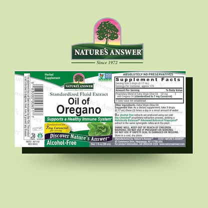 Nature's Answer Oil of Oregano Leaf | Supports Healthy Intestinal & Digestive Function | Promotes Overall Good Health and Wellness | Gluten-Free, Alcohol-Free & No Preservatives 1oz