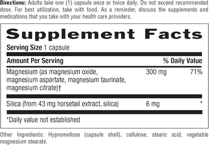 Target-Mins Magnesium with Silica 300mg, 60 Vegan Capsules, Certified Gluten Free, Certified Vegan
