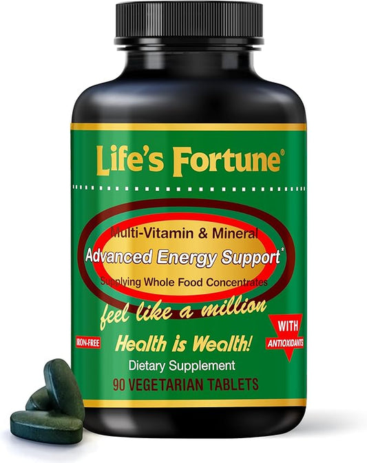 Life's Fortune Multivitamin All Natural Energy Source Supplying Whole Food Concentrates, Antioxidants, Amino Acids, Enzymes, Trace Minerals & More (90 Count (Pack of 1))