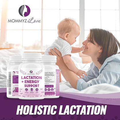 Mommyz Love Lactation Supplement with Organic Post Natal Vitamins for Breast Milk Supply Increase and Energy Boost for Postpartum Recovery - 60 Caps