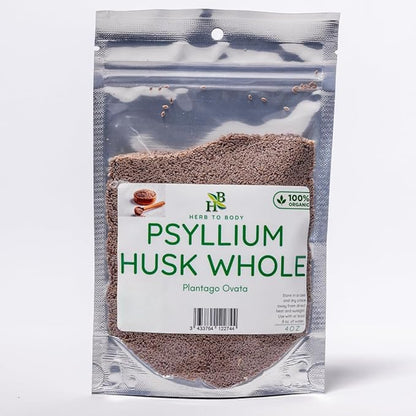 Psyllium Husk Whole | Plantago Ovata | Organic | 4oz