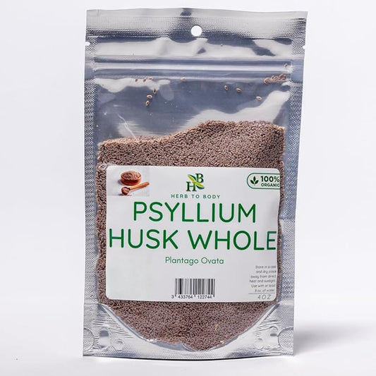 Psyllium Husk Whole | Plantago Ovata | Organic | 4oz