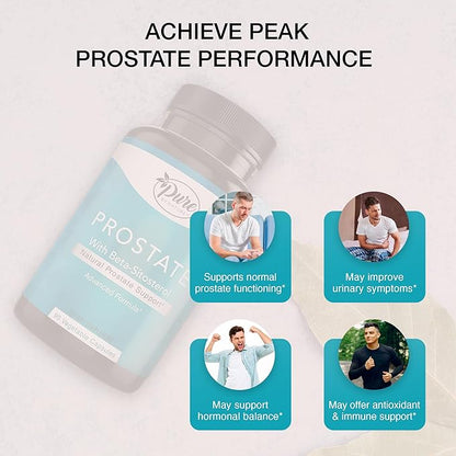 Pure By Nature Beta Sitosterol Supplement, Prostate Support Capsules for Men with Zinc, May Help with Frequent Urination & May Support Good Sleep, 90 Capsules