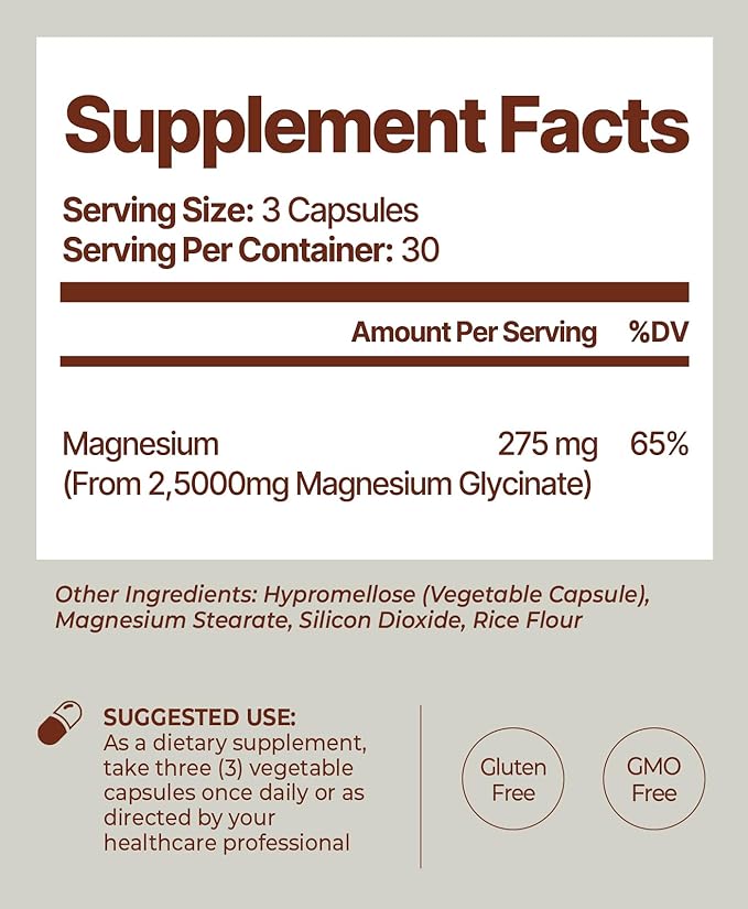 Earth Vibes Magnesium Glycinate Supplement - 90 Vegan Capsules | Restful Sleep & Calm Mood | High Absorption Magnesium Complex | Supports Muscle, Bone and Nerve Health