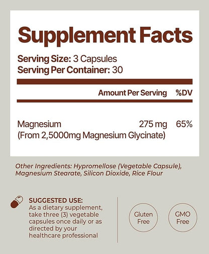 Earth Vibes Magnesium Glycinate Supplement - 90 Vegan Capsules | Restful Sleep & Calm Mood | High Absorption Magnesium Complex | Supports Muscle, Bone and Nerve Health