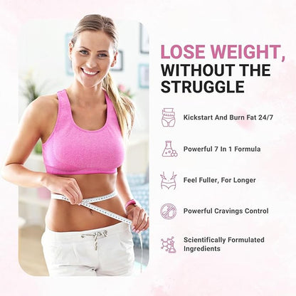 Crave Less: Secrets | NEW FORMULA Max Strength Appetite Suppressant Weight Loss Pills for Women | Belly Fat Burner, Carb Blocker, Energy Booster | 7 Ultra Ingredients for Fast Results - 60 Capsules