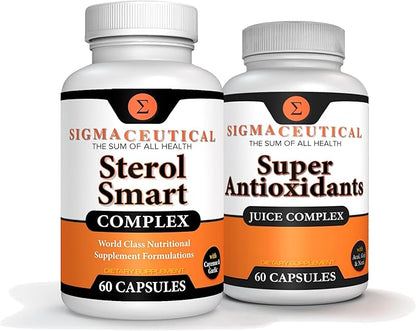 Niacin – Beta Sitosterol – Policosanol – Plant Sterols - Garlic – Cayenne Supplement Plus Super Antioxidant Supplement - Goji Berry, Acai Berry, Mangosteen, Resveratrol, Pomegranate & Noni