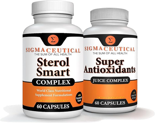 Niacin – Beta Sitosterol – Policosanol – Plant Sterols - Garlic – Cayenne Supplement Plus Super Antioxidant Supplement - Goji Berry, Acai Berry, Mangosteen, Resveratrol, Pomegranate & Noni