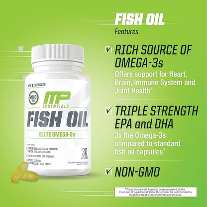 Muscle Pharm Essentials Multi-V+ & MusclePharm Essentials Fish Oil Elite Omega 3 Supplement