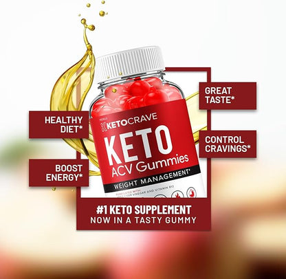 (2 Pack) Crave Keto ACV Gummies - Advanced Formula Crave Keto Plus ACV Weight Management Gummies Apple Cider Vinegar Crave ACV Gummies Dietary Supplement Reviews Men Women (120 Gummies)