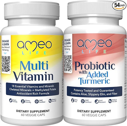 Probiotics & Chelated Daily Multivitamins Bundle for Digestive and Immune Health