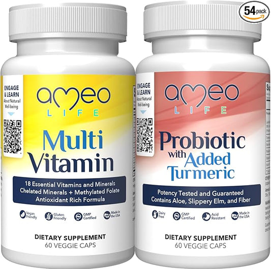Probiotics & Chelated Daily Multivitamins Bundle for Digestive and Immune Health