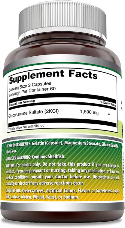 Amazing Formulas Glucosamine Sulfate Supplement | 1500 Mg Per Serving | 120 Capsules | Non-GMO | Gluten-Free | Made in USA