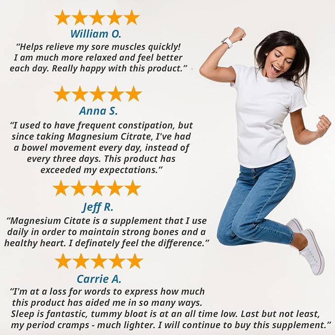 Magnesium Citrate 400mg - 200 Capsules - High Potency for Sleep, Leg Cramps, Extra Strength Absorption, Easy to Swallow Pills for Women & Men, Vegan Supplement Not Tablets - Made in USA