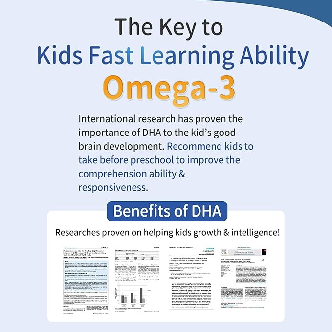 BHK's Kids Chewable Fish Oil, Omega 3 with EPA & DHA for Children, Support Brain Development & Learning Function, Eye & Immunity Health, 60 softgels