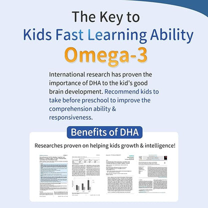 BHK's Kids Chewable Fish Oil, Omega 3 with EPA & DHA for Children, Support Brain Development & Learning Function, Eye & Immunity Health, 60 softgels