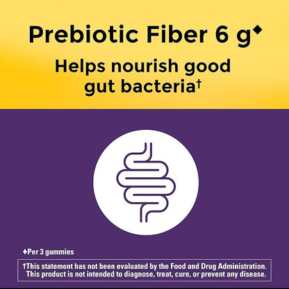 Nature Made Prebiotic Fiber Gummies for Adults and Kids, Fiber Supplement for Digestive System Support, 90 Gummies