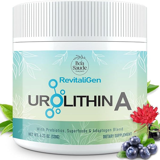 Urolithin A 2000mg Powder Supplement with Superfoods, Adaptogen Blend & Prebiotics – 4.23 OZ