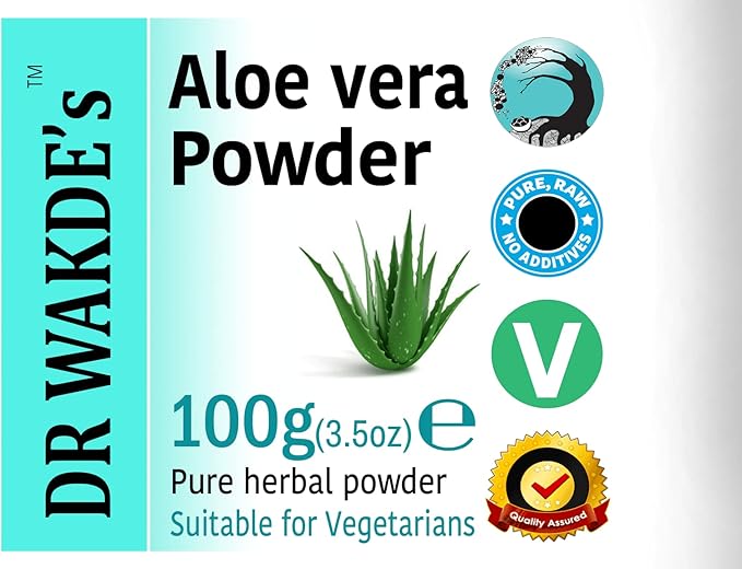 DR WAKDE'S Aloe Vera Leaf Powder - 100g (3.5oz) | Pure, Raw & Dried Powder | Ayurvedic Herb | Vegan | Nothing Added, Nothing Removed | Same Day Dispatch (100g)