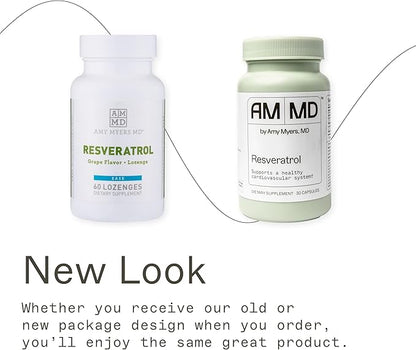 Amy Myers Resveratrol Supplement - Free Radical Scavenger to Support Immune System, Heart Health & Aging - Antioxidant Supplement to Balance Inflammatory Response & Support Blood Circulation, 60 Caps
