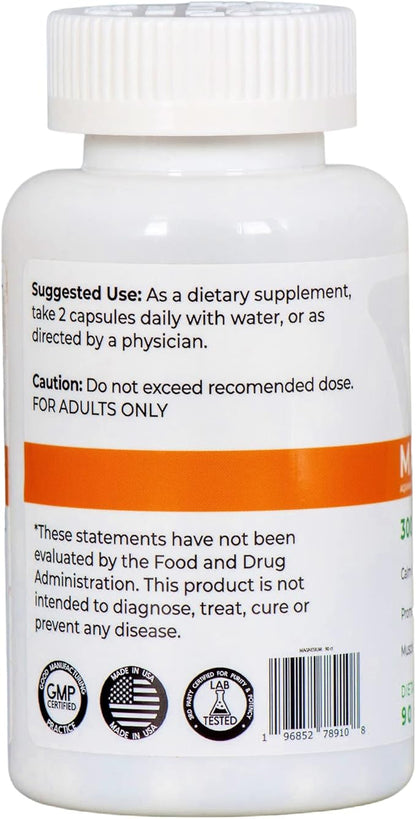SOS Magnesium Complex - 300mg Capsules of Magnesium Glycinate, Aquamin Magnesium & Magnesium Citrate for Muscle Relaxation, and Sleep, High Absorption, Vegan, Non-GMO 45 Servings