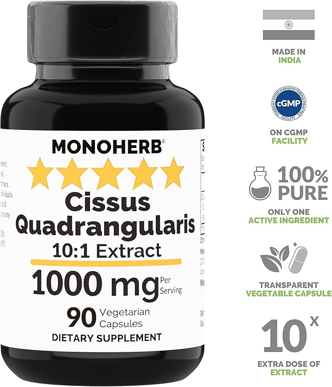 Cissus Quadrangularis Extract 1000 mg - 90 Vegetarian Capsules