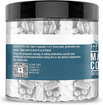 Earthborn Elements Collagen Peptides (200 Capsules) Hydrolyzed Fish Collagen, Non-GMO, Scent-Free, Bioavailable (960 mg Serving)