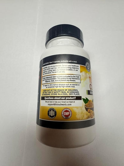 Turmeric Curcumin with Black Pepper Extract 1500mg - High Absorption Ultra Potent Turmeric Supplement with 95% Curcuminoids and BioPerine - Non GMO Tumeric Capsules for Joint Support - 45 Capsules