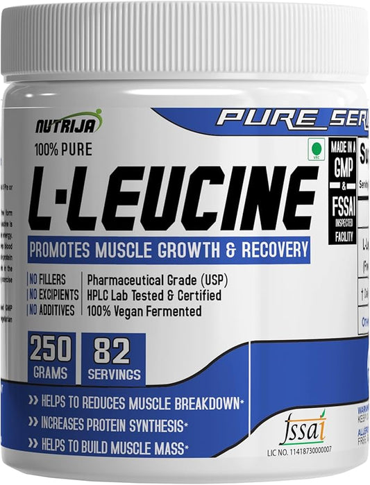 L-Leucine - 100% Pure & USP Grade- Intra Workout Supplement Powder | Muscle Recovery & Building Lean Muscles (500 Grams)